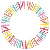 Colorful Pastel Stripes Round Paper Plates - 40pc / 8