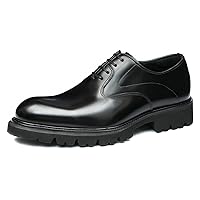 Men's Oxfords Black Formal Dress Business Shoes Comfort Leather Pionted Toe Derby Casual Shoes for Men