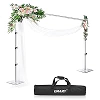 EMART Heavy Duty Backdrop Stand 8.5x10ft(HxW) Adjustable Background Support System Kit with Steel Base for Photography, Photo Backdrop Stand for Parties Birthday Video Studio - Silver