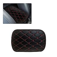 1 PC Auto Center Console Cover Pad, PU Leather Car Armrest Seat Box Protector Set, Double Line Square Waterproof Center Console Mat, for Most Vehicle, SUV, Truck, Car Interior (Red)