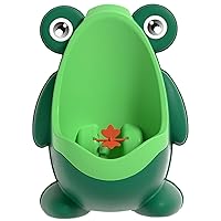 1PC Toddler Urinal Cute Training Potty Wall-Mounted Frog Shape Urinal for Toddlers Boys with Funny Aiming Target Detachable Washable Large Capacity PP Potty Training Urinal for 1-8 Age