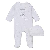 Unisex Baby 100% Cotton Scratch Free Tag 2-piece SleeperFootie and Cap Set
