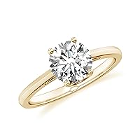 Natural Diamond Solitaire Ring for Women Girls in 14K Solid Gold/Platinum