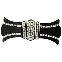 Volume Barrette Decorated With 76 Crystal Rhinestones Plus Studs And Engraved Hand Painting