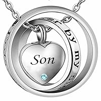 misyou Ashes urn Necklace Son No Longer by My Side Forever in My Heart Memorial Keepsake Jewelry