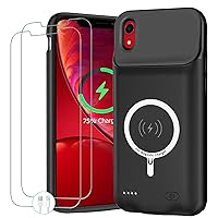 Battery Case for iPhone XR, Newest 10000mAh Portable Protective Charging Case with Wireless Charging Compatible with iPhone XR (6.1 inch) Rechargeable Battery Pack Charger Case with Carplay (Black)