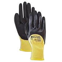 MAGID K8646-6 K-ROC Double-Dip Nitrile Coated Work Gloves Cut Level 4, 8, Yellow , 6 (Pack of 12)