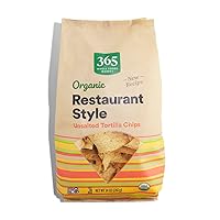 Organic Restaurant Style White Corn Tortilla Chips Unsalted, 14 Ounce