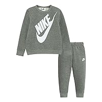 Nike Little Boys Futura Crewneck Sweatshirt And Sweatpants 2 Piece Set (G(66K396-GEH)/W, 12 Months)