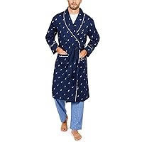 Nautica mens Long-sleeve Lightweight Cotton Woven-robe Bathrobe