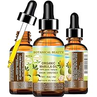 Organic MARULA OIL WILD GROWTH 100% Pure Virgin Unrefined Cold-Pressed Carrier Oil 0.5 Fl.oz.- 15 ml for face, skin, hair, nails. Anti-Aging Face Oil.