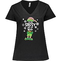 inktastic Funny Christmas I'm The Sassy Elf with Shoes Women's Plus Size V-Neck
