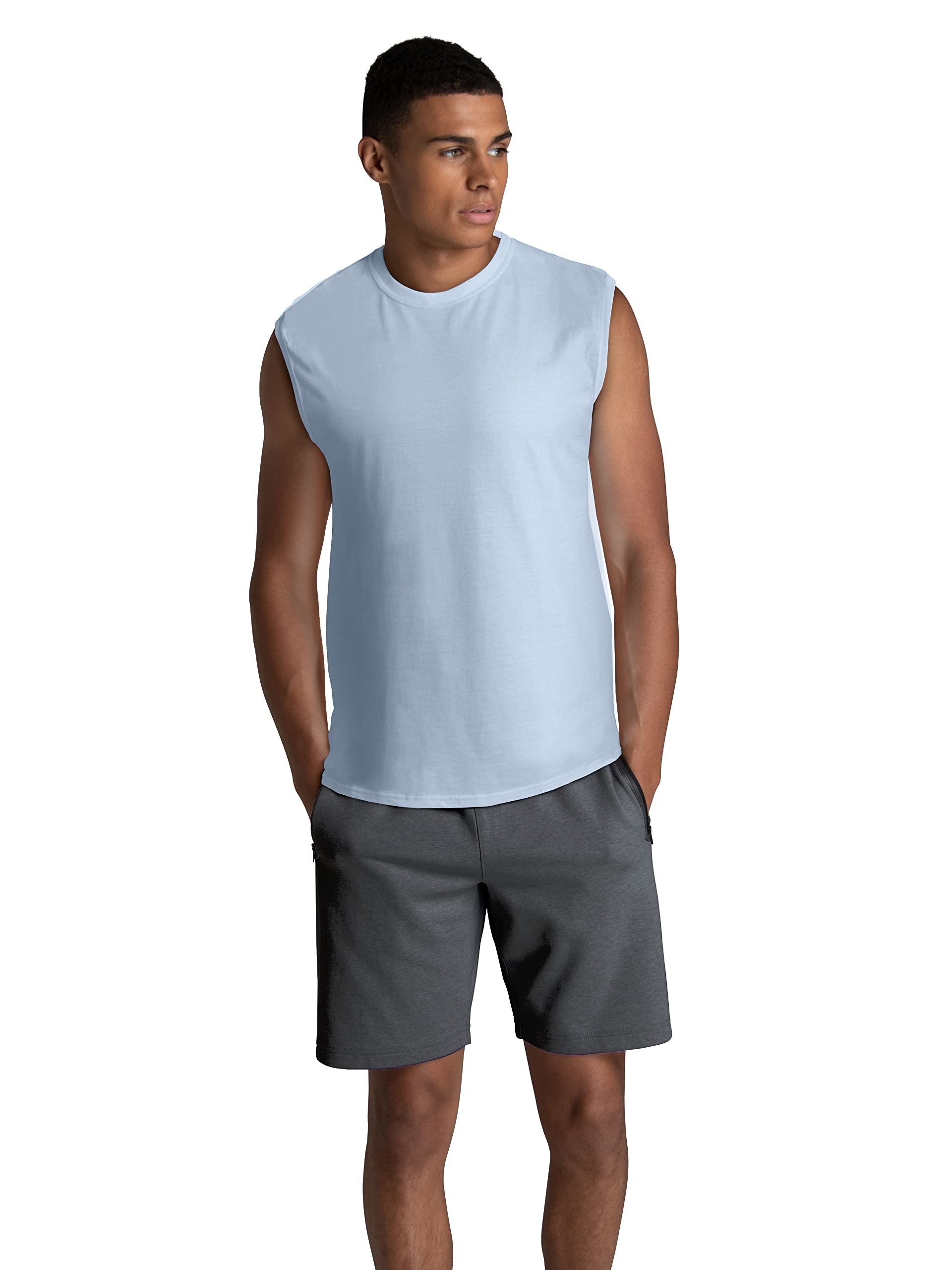 Fruit of the Loom Men's Eversoft Cotton Sleeveless T Shirts, Breathable & Moisture Wicking with Odor Control, Sizes S-4X