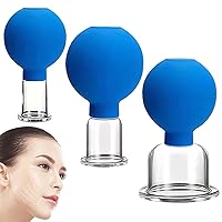 Set set of face facials for the face, 3 pieces of 3 pieces Facial suction cup, reusable eye Slay windy face, antihelulite plastic therapy vegetation therapy for massage