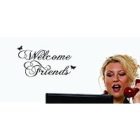 Design with Vinyl JER 1596 1 Welcome Friends 8X20 Black, 8