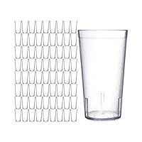 Carlisle FoodService Products Stackable Tumbler Plastic Tumbler with Pebbled Exterior for Restaurants, Catering, Kitchens, Plastic, 20 Ounces, Clear, (Pack of 72)