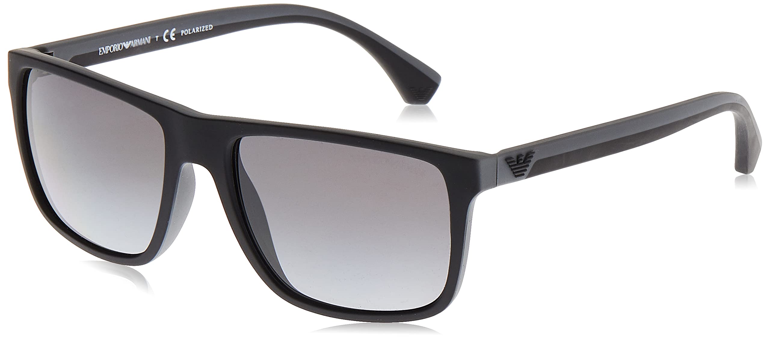 Mua Emporio Armani Men's EA4033 Square Sunglasses, Black/Grey Rubber/ Polarized Grey Gradient, 56 mm trên Amazon Mỹ chính hãng 2023 | Giaonhan247