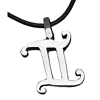 Pewter Zodiac Astrology and Astrological Birthday Pendant on Leather Necklace