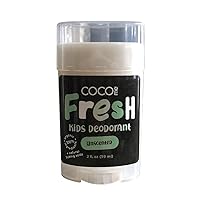 CocoMe Fresh Kids' Deodorant Fragrance-Free. Organic and Natural Ingredients 2.0 oz. Safe and Effective. Made in USA