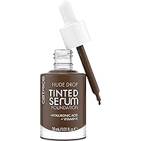 Nude Drop Tinted Serum Foundation | Lightweight, Hydrating, Buildable Coverage | Enriched with Hyaluronic Acid & Vitamin E | Vegan & Cruelty Free (098N)