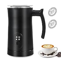 Milk Frother, 4 in 1 Electric Milk Frother and Steamer with Handle, Saicefe 11.8oz/350ml Automatic Warm and Cold Foam Maker for Coffee,Latte, Cappuccino, Hot Chocolate, 400W, Black