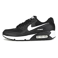 Nike CD6864-100 Air Max 90 Leather GS Sneakers, White, White, black/black/white