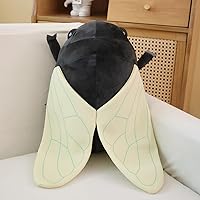 New Likelike Insect Plush Toys Cicada Stuffed Soft Animals Pillow Back Cushion Insect Doll Kids Toys Girls Boys Gift (Black,48cm/18.9 inch)