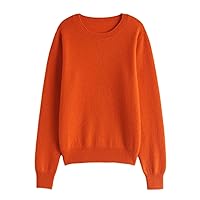 Women 100% Cashmere Pullover Winter Warm Knitted Sweaters Autumn Wool O-Neck Solid Jumper