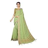 Bollywood Designer Indian Women wear Lenin Chex Saree Blouse Cocktail Party Digital Sari 1646
