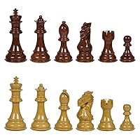 Ravilla High Polymer Weighted Chess Pieces with 3.75 Inch King and Extra Queens, Pieces Only, No Board