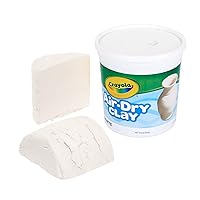 Crayola Air Dry Clay, White, 5Lb Bucket, No Bake Clay for Kids, Gift