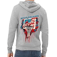 Basketball Hoop Full-Zip Hoodie - USA Flag Hooded Sweatshirt - Cool Trendy Hoodie