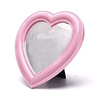 BinaryABC Heart Makeup Mirror Cosmetic Mirror Wall Desktop Mirror Bedroom Mirror,Valentines Day Gift(Light Pink)
