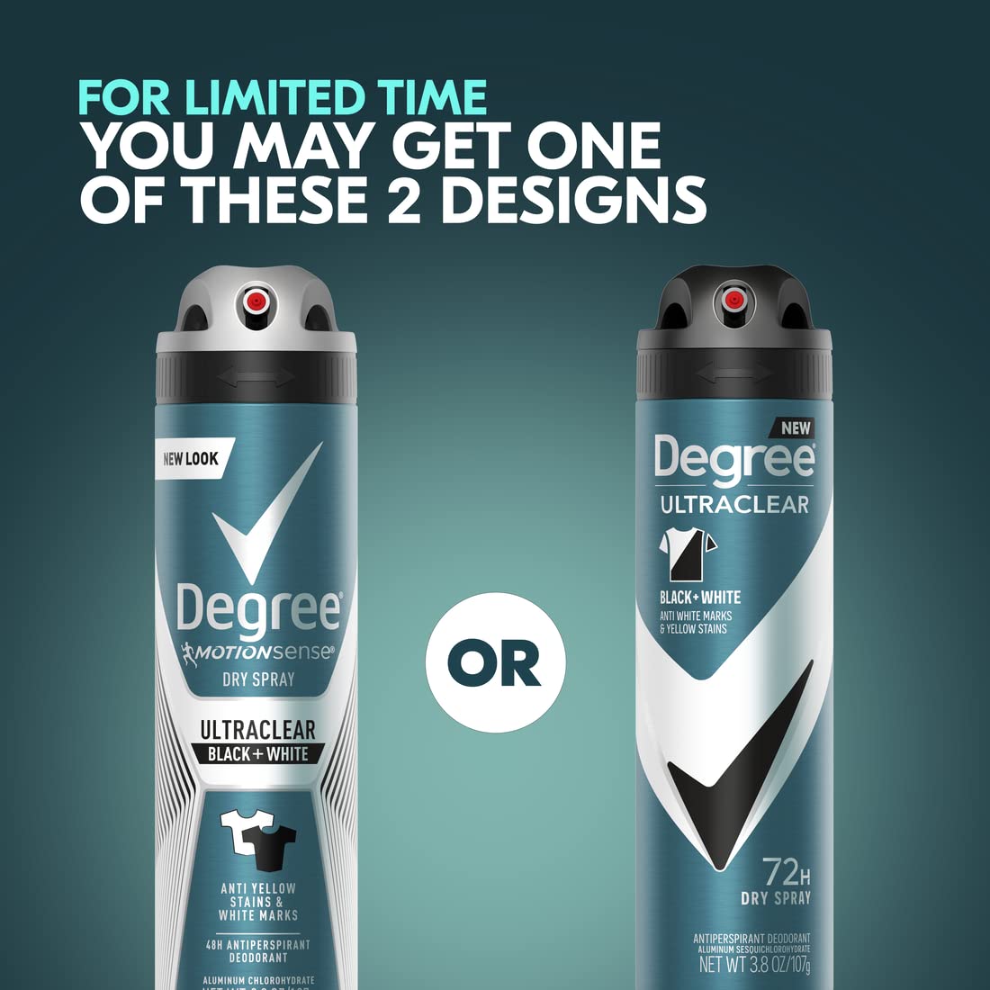 Degree Men Antiperspirant Deodorant Dry Spray Black + White 3 Count Protects from Deodorant Stains Antiperspirant for Men with MotionSense Technology 3.8 OZ