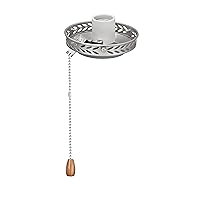 Aspen Creative, Brushed Nickel 22001-11, One Ceiling Fan Fitter Light Kit with Pull Chain, 4 1/2