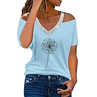 Womens Tops Dressy Casual Sexy, Womens Summer Tops Short Sleeve V Neck Twist Front Loose Fit Dolman Tops