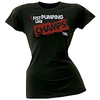 Old Glory Jersey Shore - Fist Pumping Juniors T-Shirt - Large Black