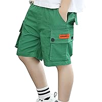 Kids Boys Fashion Cargo Shorts with Pockets Elastic Waist Active Sport Jogger Baggy Shorts Casual Wear