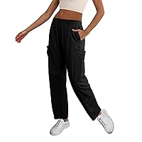 XIEERDUO Womens 2024 Spring Summer Cargo Pants Casual Baggy High Waisted Joggers Trousers with 5 Pocket