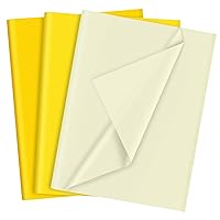 PLULON 60 Sheets Sunflower Birthday Party Decorations Yellow Tissue Paper Bulk, Tissue Paper for Gift Bags Packaging Birthday Gift Wrapping Paper Easter Wedding Holiday Paper Flower(Yellow)