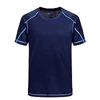 Men's Dry Fit Tshirt Short Sleeve Moisture Wicking Athletic Shirts Sport Active wear Tee Round Neck Workout Top
