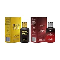 La French Black Gold & Desire Perfume Combo for Men & Women | 100ml + 100ml Eau De Parfum | Long Lasting Luxury Fragrance Set | Premium Scent | Perfume Gift Set (Pack of 2)