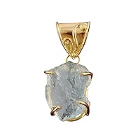 Mode Joyas Raw aquamarine Birthstone Pendants, Natural 15-20mm Gemstone Connectors, DIY Prong Sett, Gold Plated Jewellery, Pedant Charms, DIY Necklace Charm