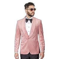 Slim Fit 1 Button Velvet Shawl Dinner Jacket