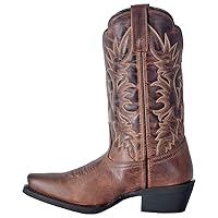 Laredo Womens Malinda Distressed Square Toe Dress Boots Mid Calf Low Heel 1-2