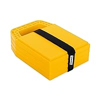 Camco Camper/RV Stabilizing Jack Pads - Features Interlocking Design & Includes Handy Strap for RV Storage and Organization - Molded of Strong UV Stabilized Polypropylene - 4-Pack (44595)