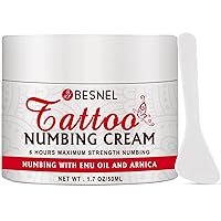 Tattoo Numbing Cream, 6 Hours Maximum Strength Painless Tattoo Numbing Cream, Numbing Cream for Tattoos Extra Strength, with 5x Numbing, Emu Oil and Arnica Best Tattoo Numbing Cream（50ml/1.7oz）