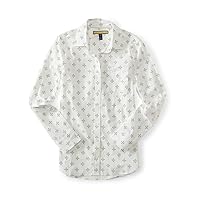 AEROPOSTALE Womens Dot Print Button Up Shirt, Off-White, X-Small