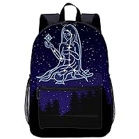 Virgo Zodiac Constellation 17 Inch Laptop Backpack Large Capacity Daypack Travel Shoulder Bag for Men&Women