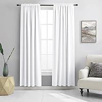 DONREN Doorway Curtains Privacy Closet Door Curtains -Room Divider Soundproof Door Draperies,Window Treatment Thermal Insulated Curtains for Bedroom,52 x 80 inches Long,2 Panels,Pure White